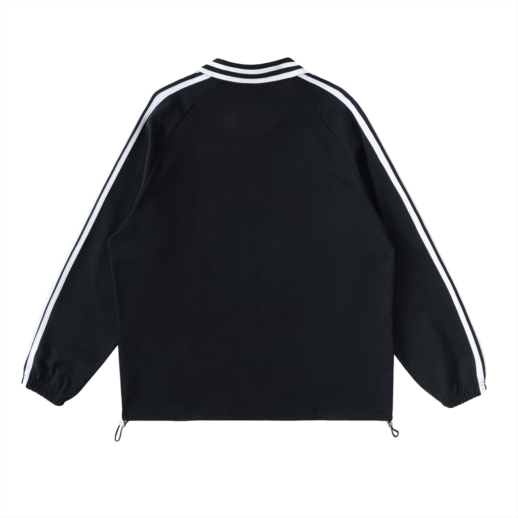 UNDR BLANK - Contrast Striped Lapel Collar Sweatshirt