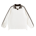 UNDR BLANK - Contrast Striped Lapel Collar Sweatshirt