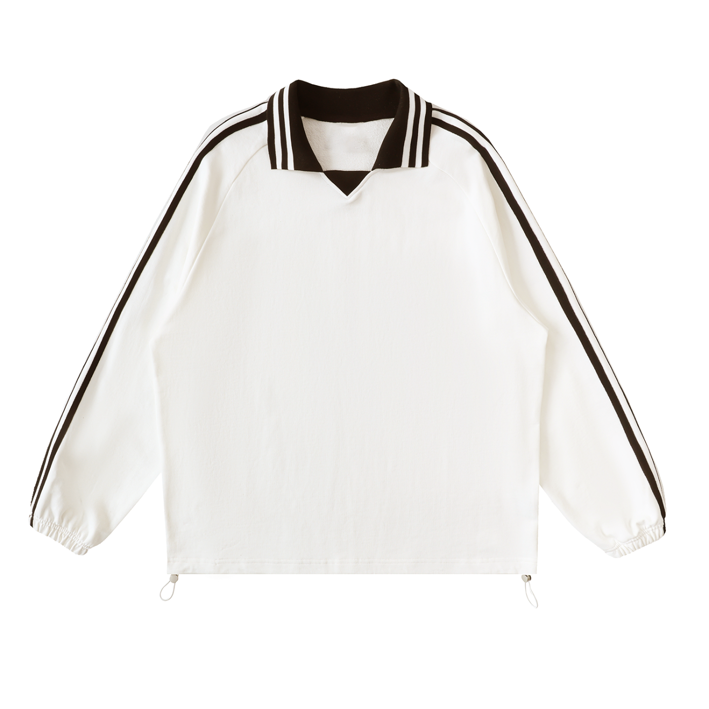 UNDR BLANK - Contrast Striped Lapel Collar Sweatshirt