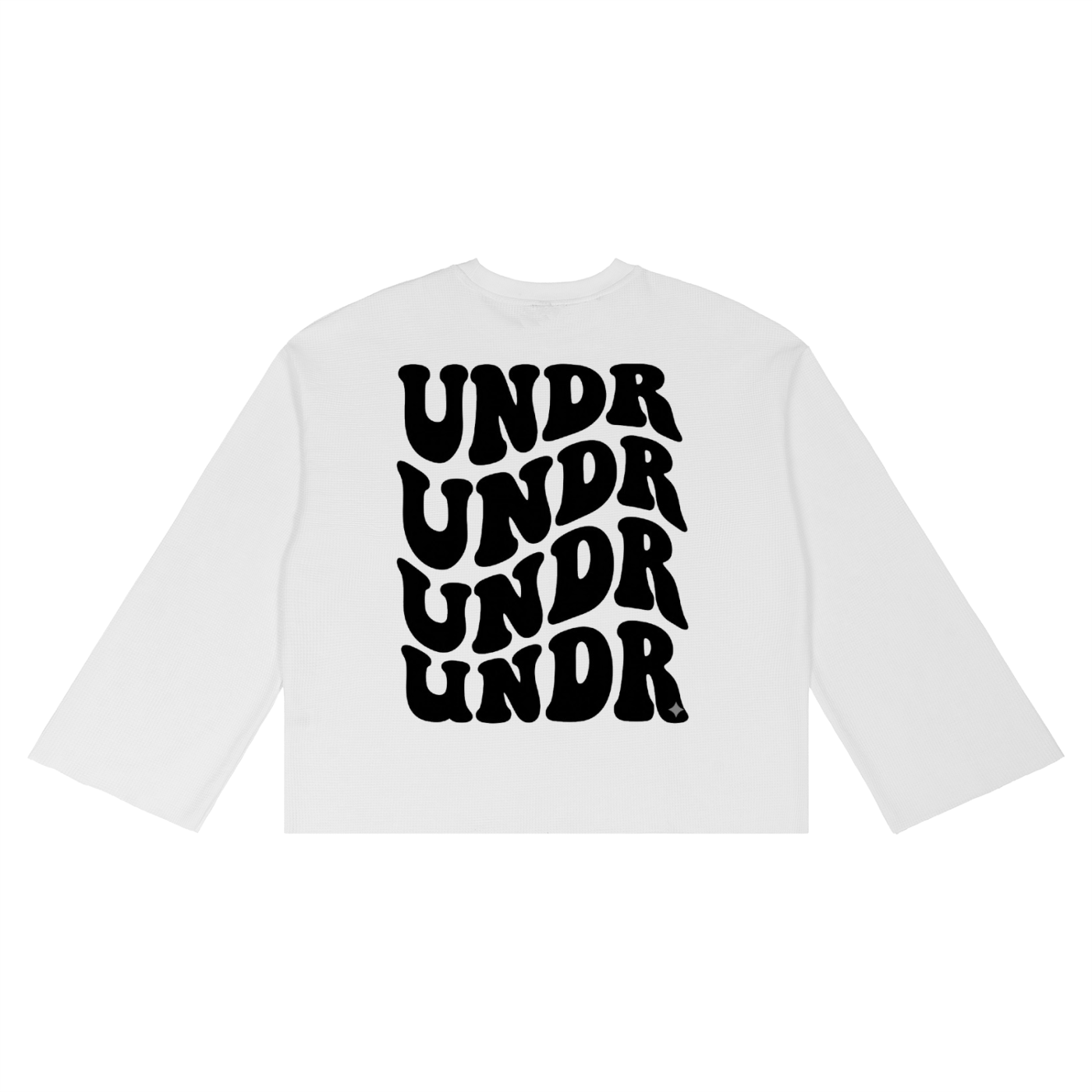 UNDR- White Unisex Waffle Raw Edge T-Shirt