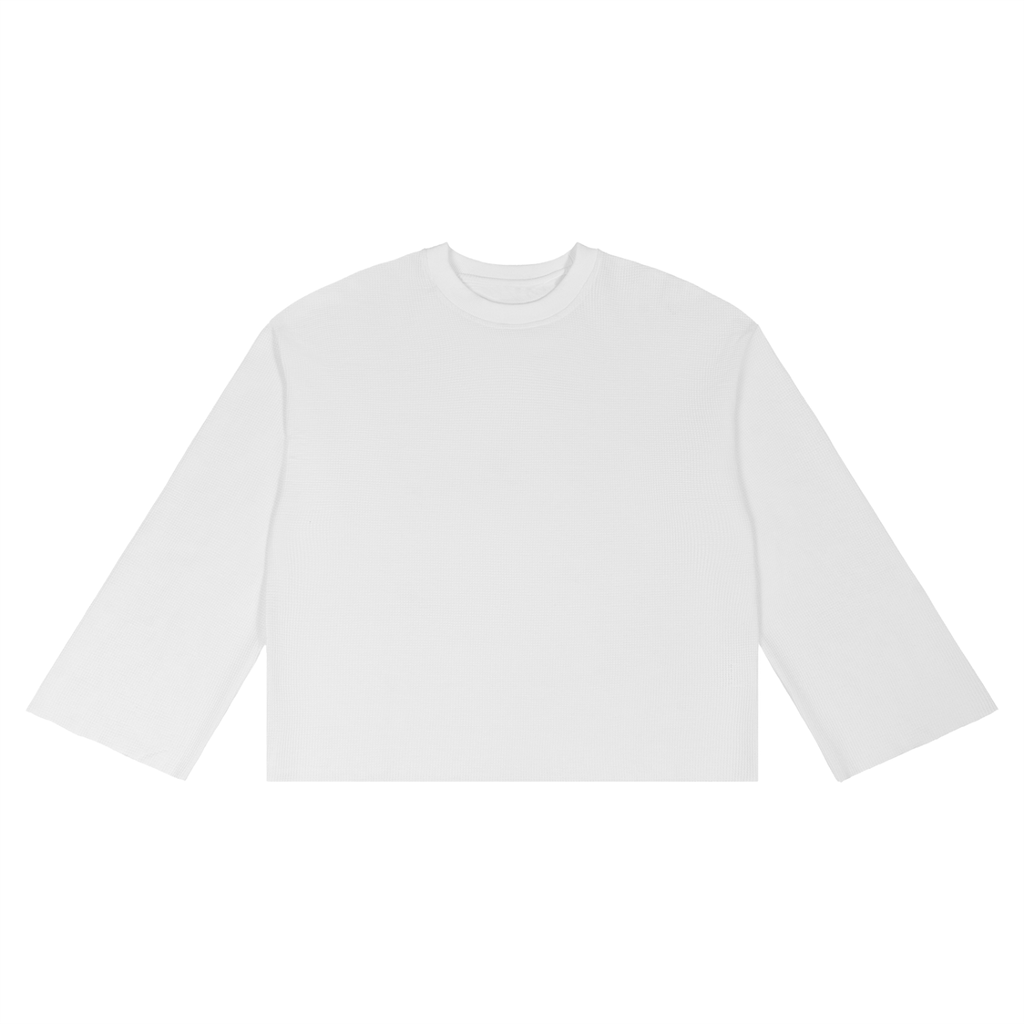 UNDR- White Unisex Waffle Raw Edge T-Shirt