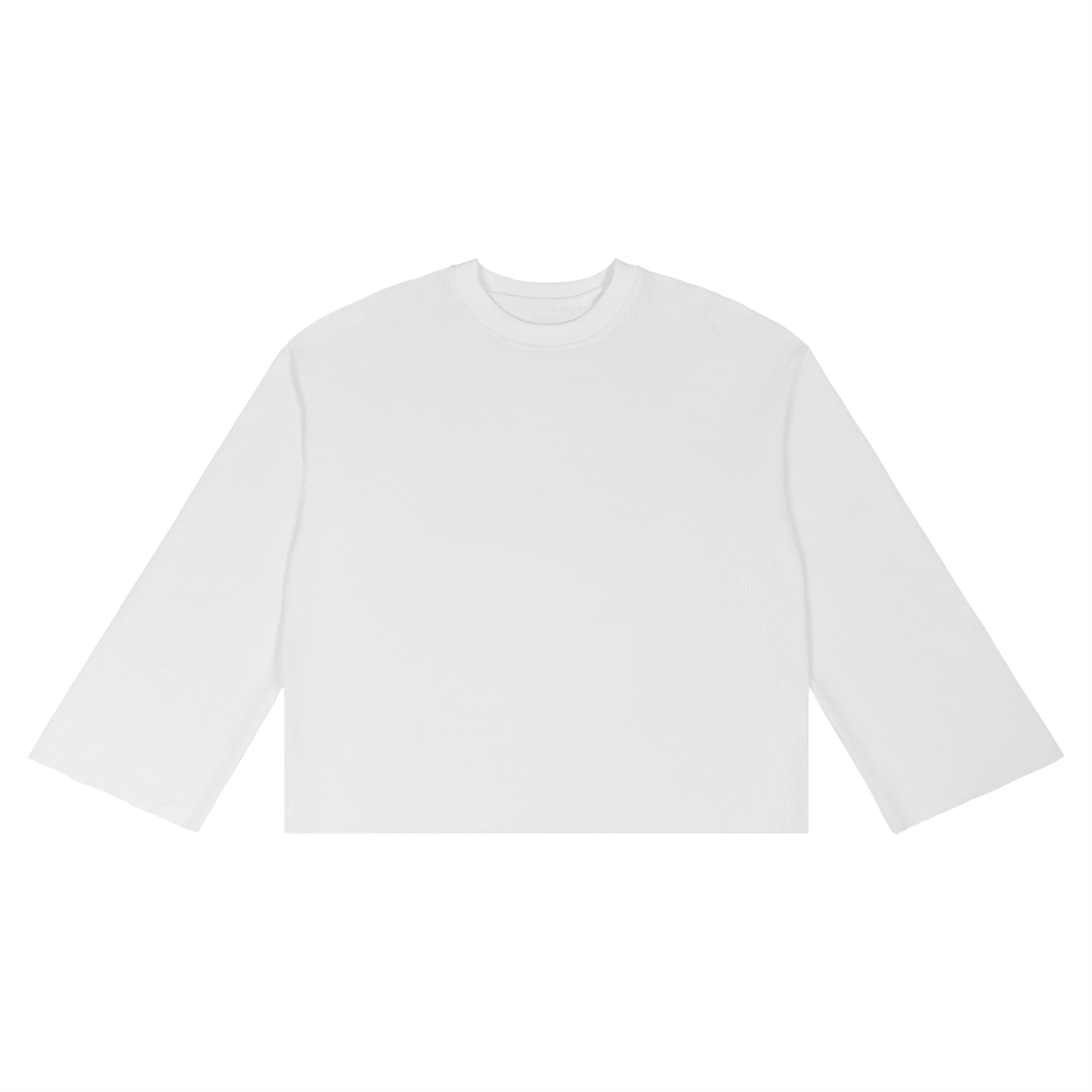 UNDR- White Unisex Waffle Raw Edge T-Shirt