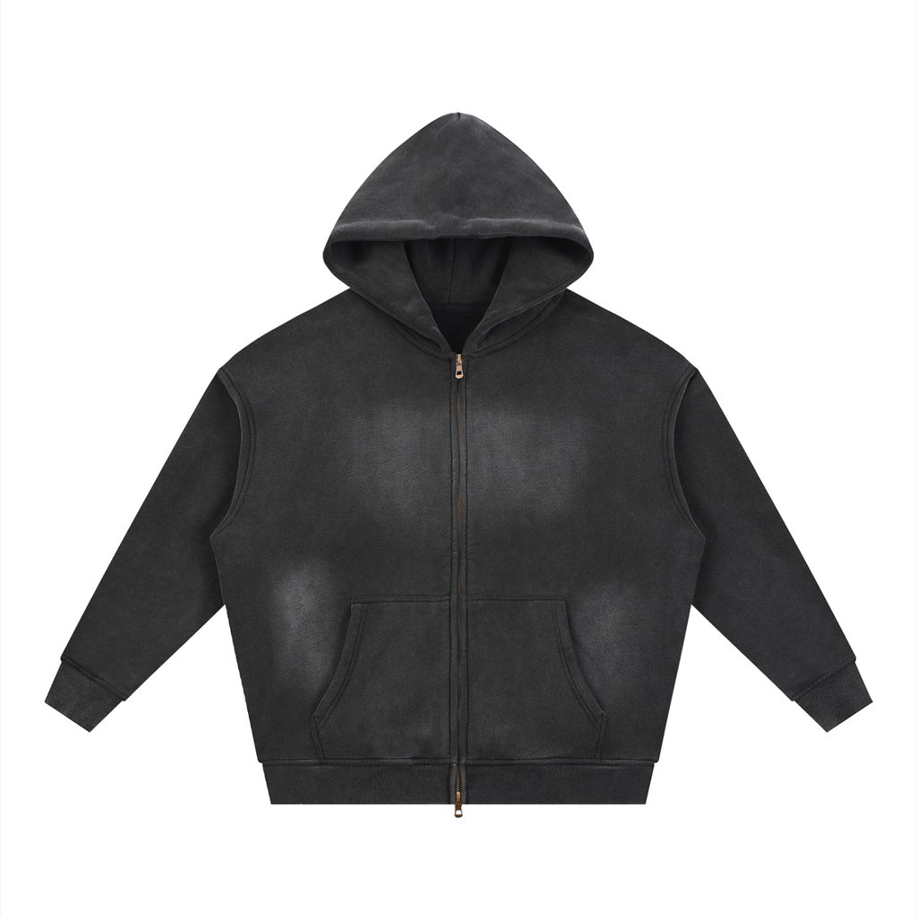 UNDR BLANK Sunfade Two-way Zipper Boxy Fleece Hoodie