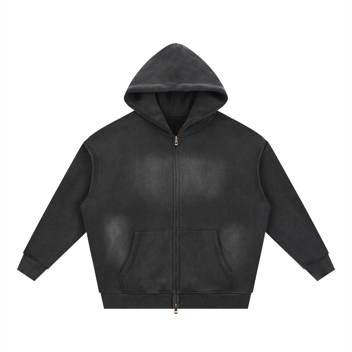 UNDR BLANK Sunfade Two-way Zipper Boxy Fleece Hoodie